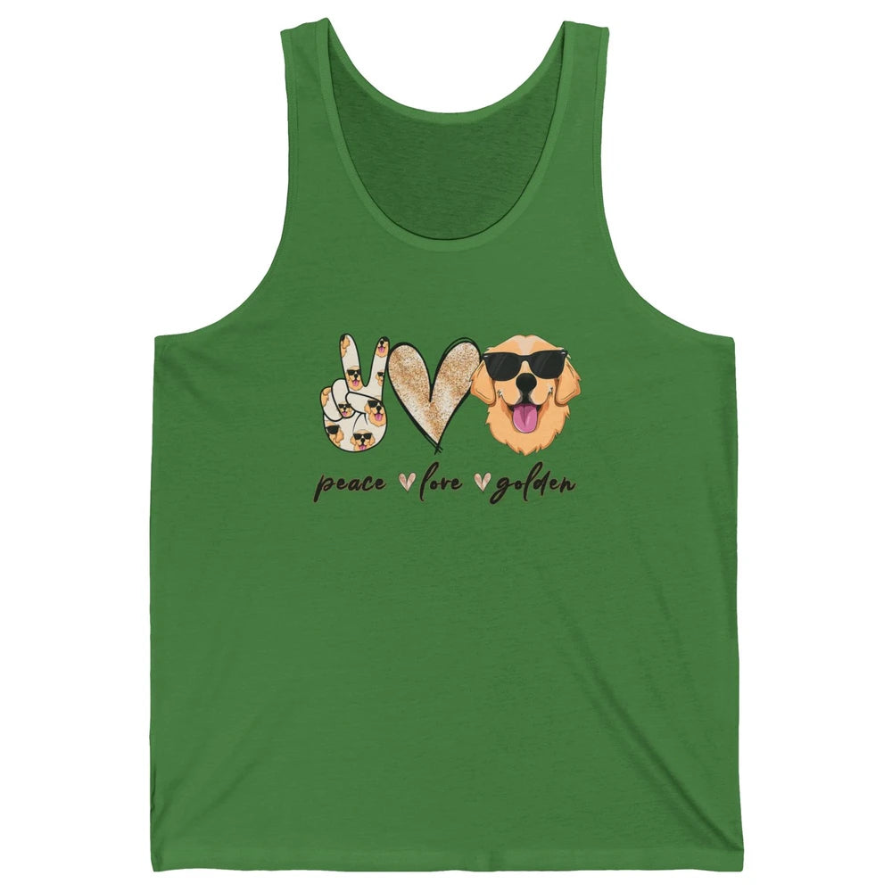 Peace Love Golden Dog Lover Golden Retriever Dad Mom Gift Unisex Jersey Tank
