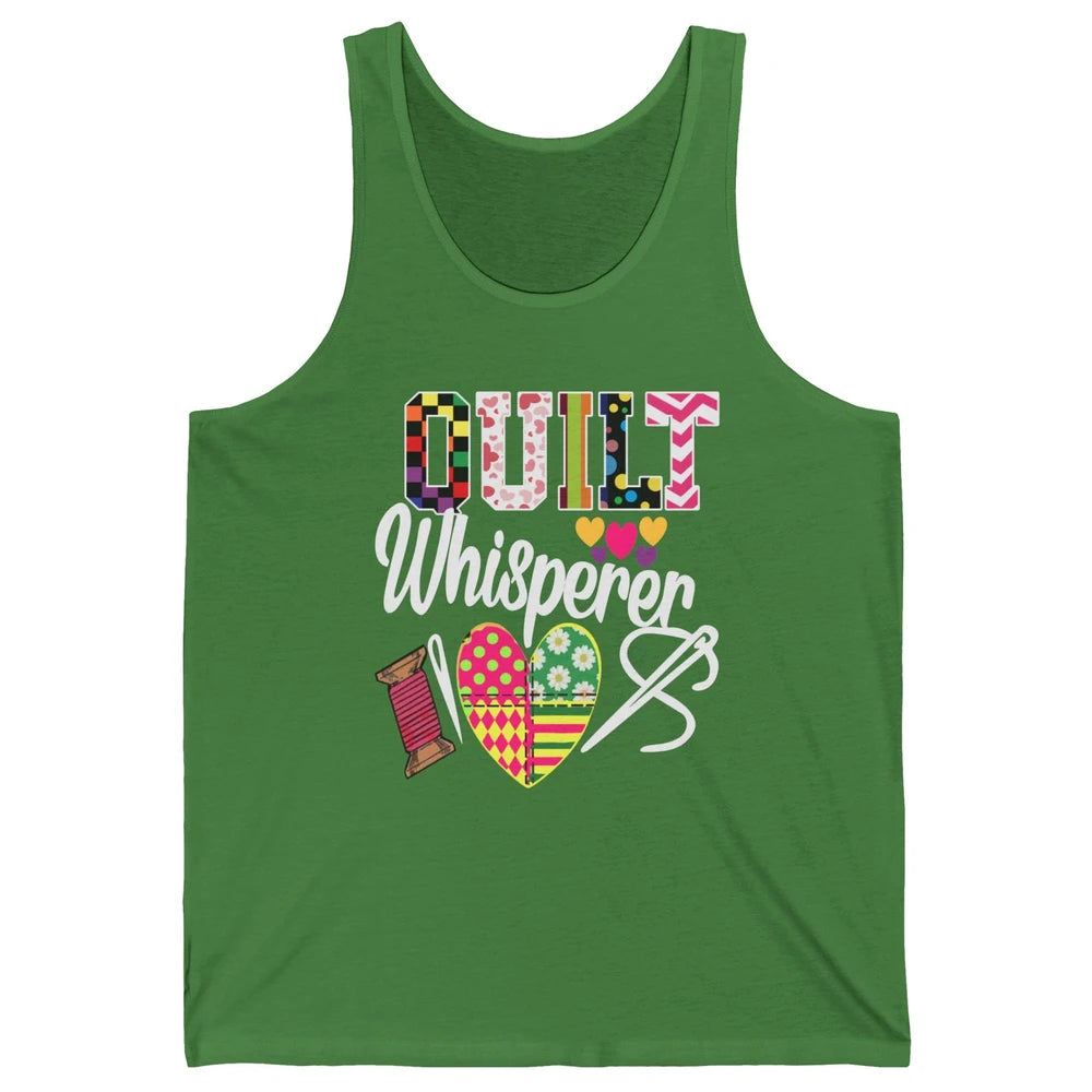 Retro Quilt Whisperer Quilting Life Sewing Life Quilt Lovers Unisex Jersey Tank