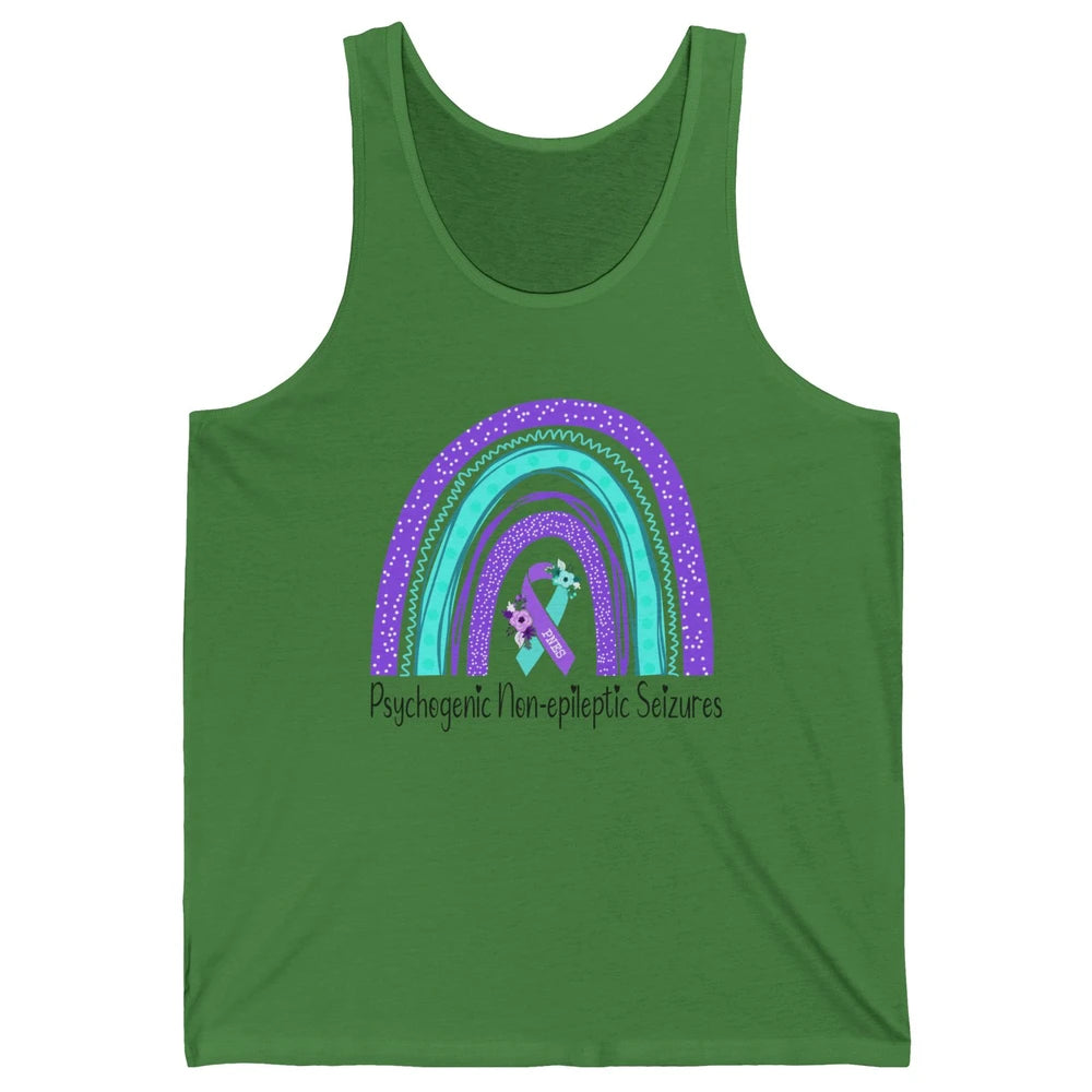 Psychogenic Non-epileptic Seizures PNES Purple Teal Rainbow Unisex Jersey Tank