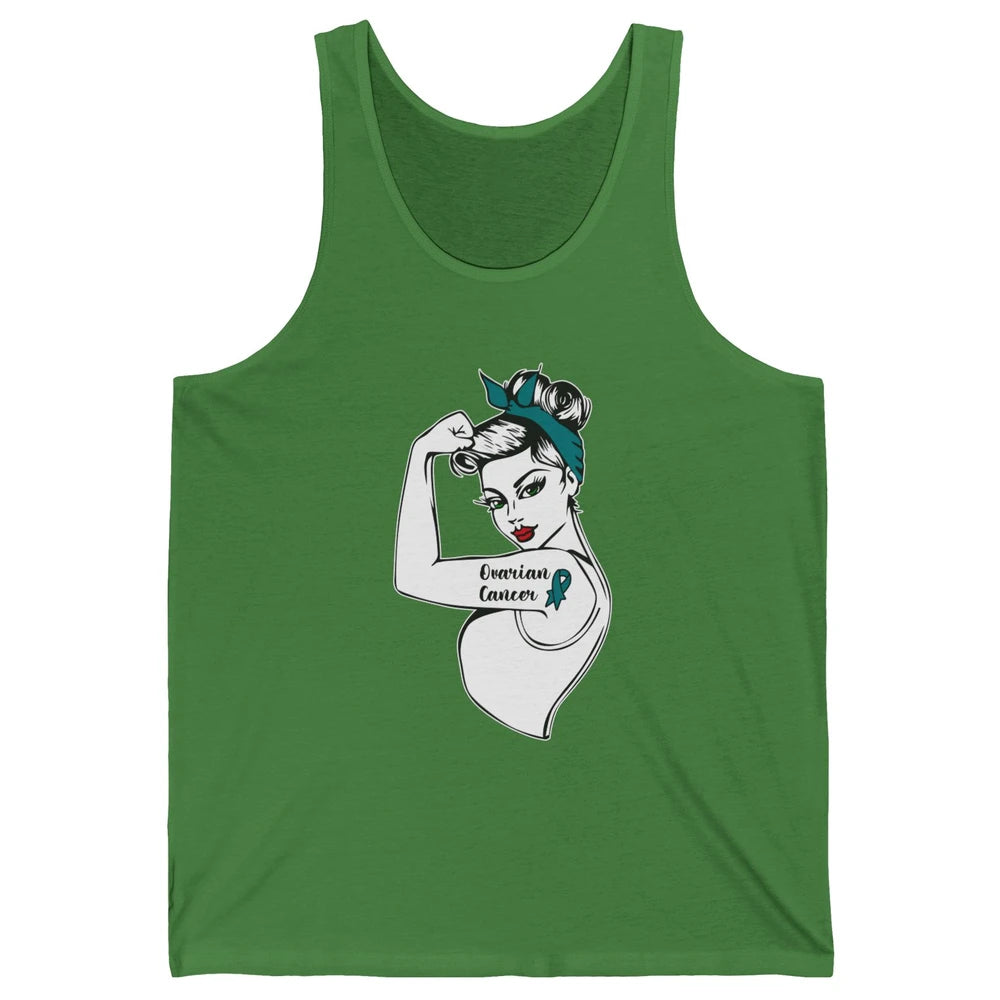 Ovarian Cancer Girl Power Women Bandana Cancer Warrior Unisex Jersey Tank