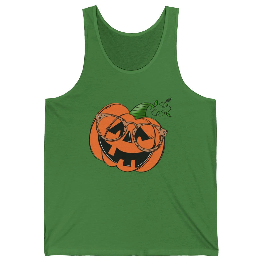 Optometrist Pumpkin Leopard Glasses Halloween Optician Gift Unisex Jersey Tank