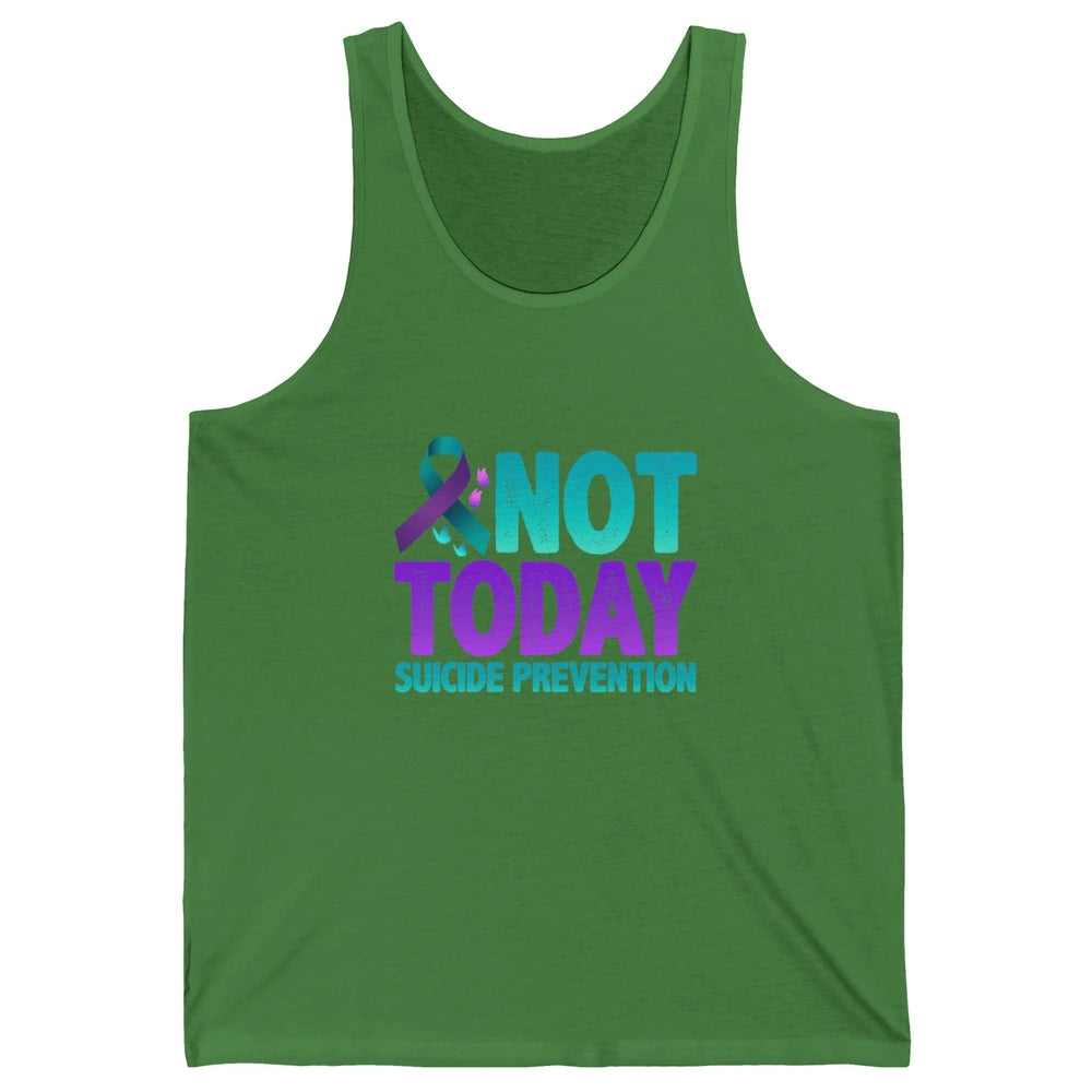 Not Today Ribbon Support Warrior Suicide Prevention Month Unisex Jersey Tank