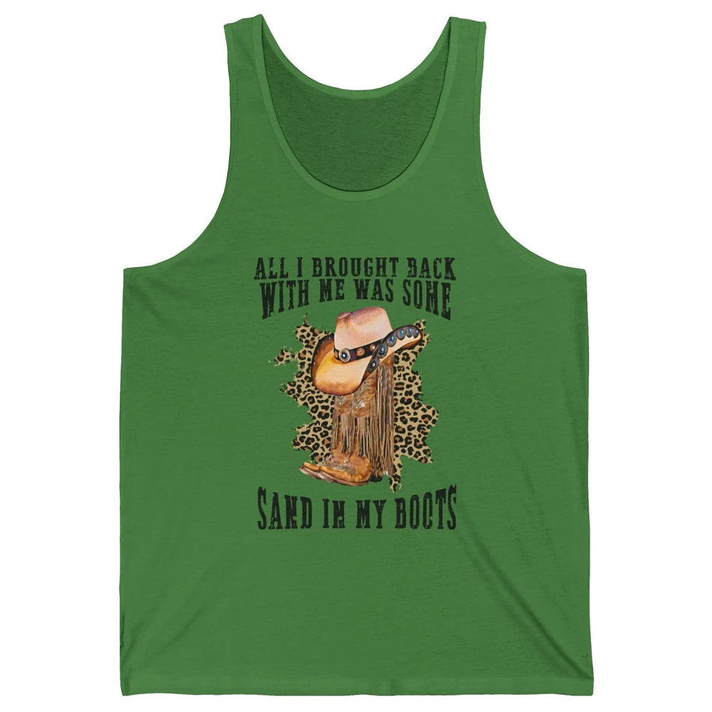 Retro Leopard Sand In My Boot Western Country Cowgirl Cowboy Unisex Jersey Tank