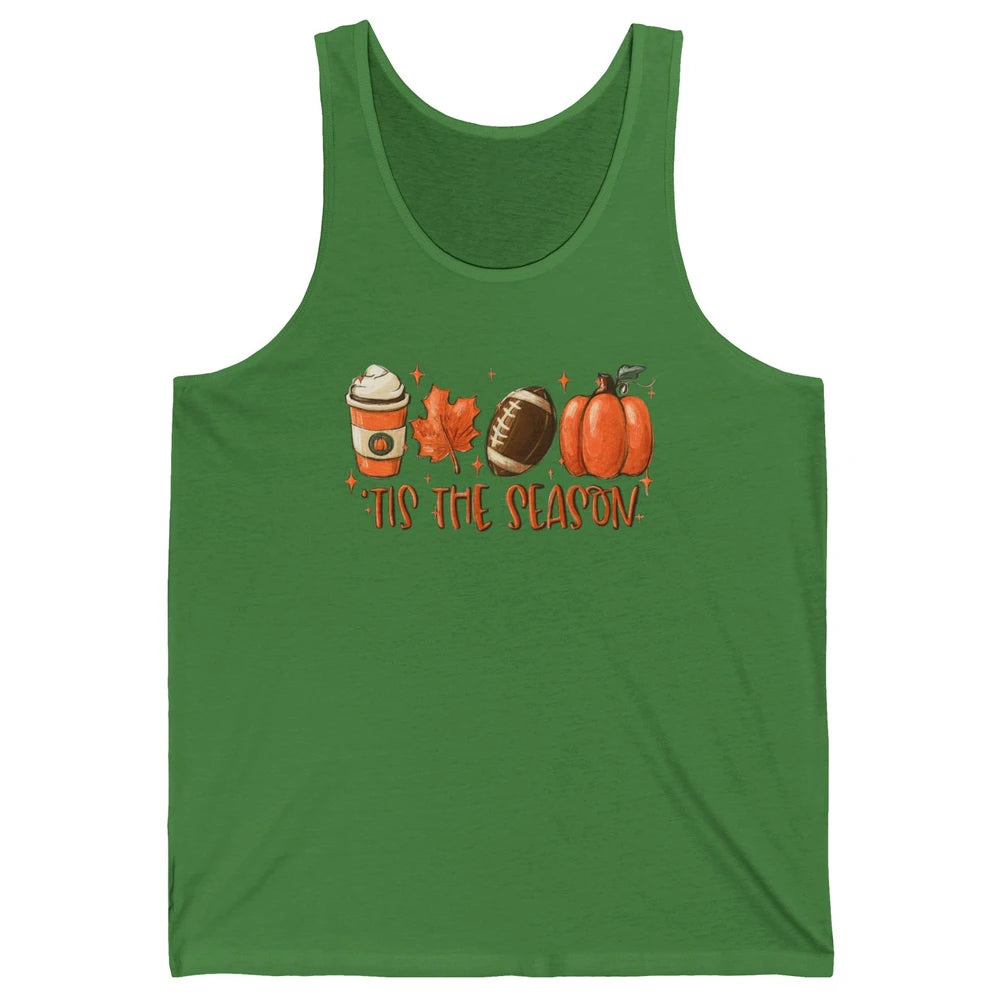 Pumpkin Spice Football Tis The Season Fall Thanksgiving Gift Unisex Jersey Tank