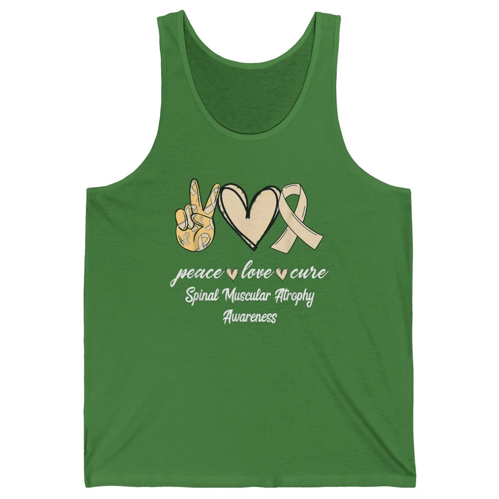 Peace Love Cure Cream Ribbon Spinal Muscular Atrophy SMA Unisex Jersey Tank