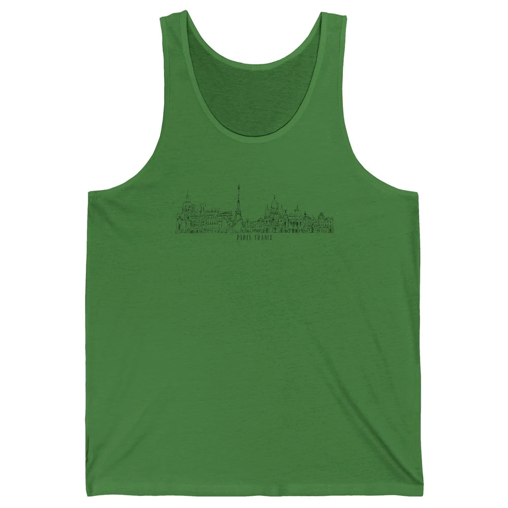 Paris Eiffel Tower Souvenir Travel France Gift Paris Skyline Unisex Jersey Tank