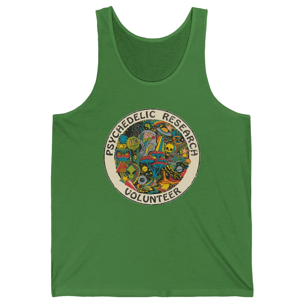 Retro Design Research Volunteer Psychedelic Mushroom Vintage Unisex Jersey Tank