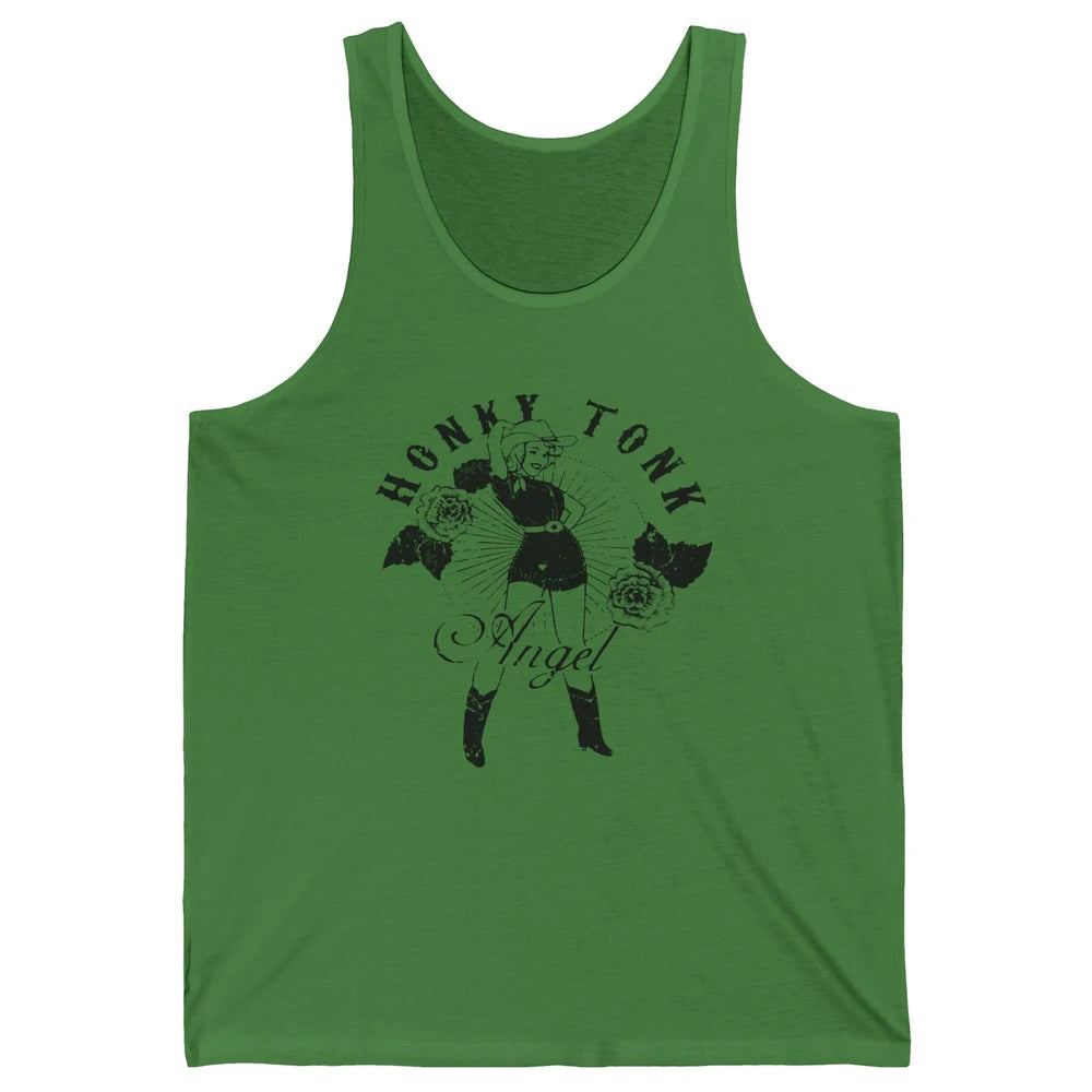 Retro Cowgirl Honky Tonk Angel Western Country Rodeo Mom Unisex Jersey Tank