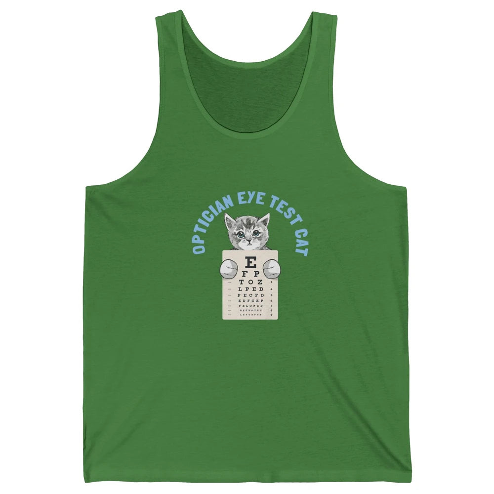 Optician Eye Test Cat Optometrist Ophthalmology Kitten Tools Unisex Jersey Tank