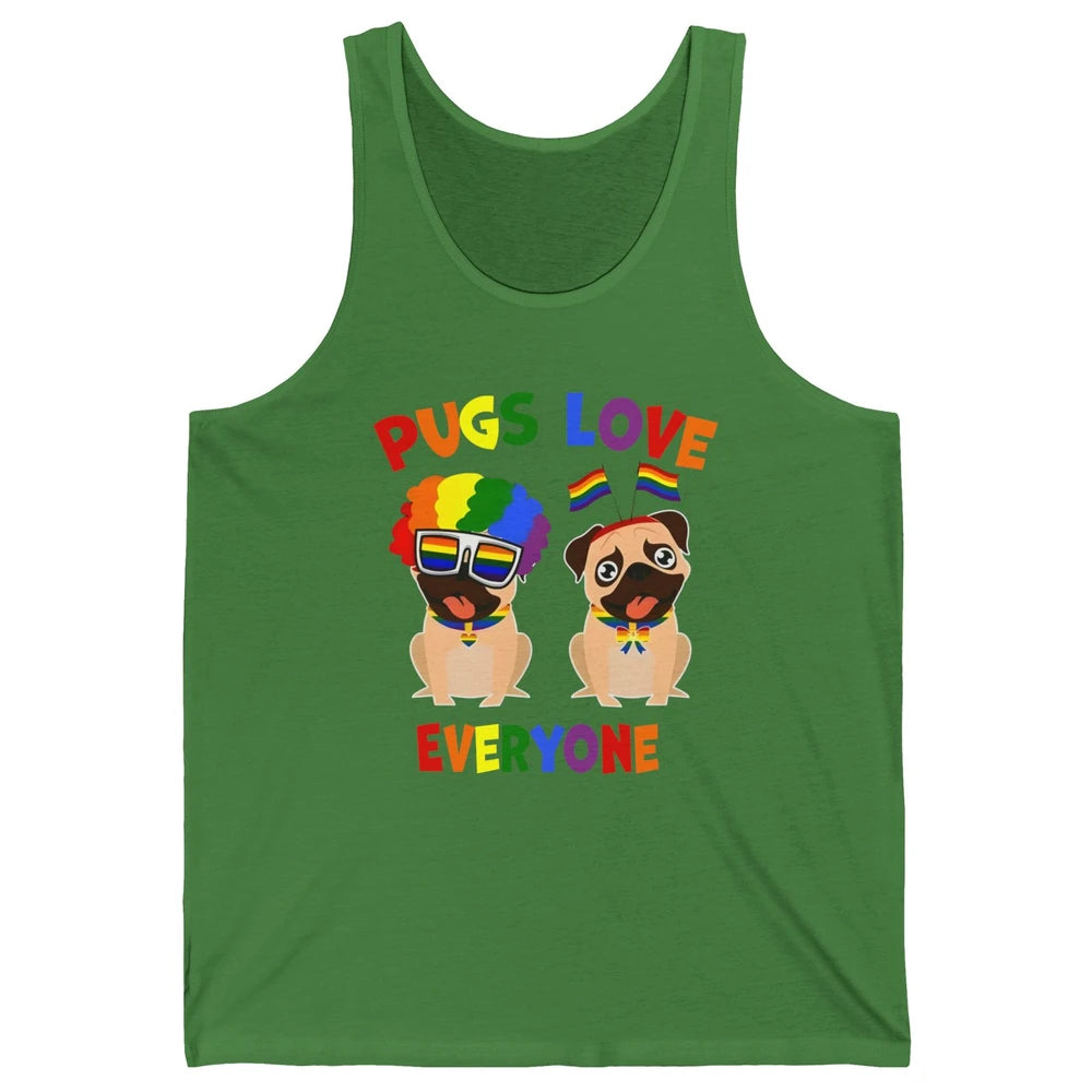 Pride Parade Pugs Love Everyone LGBT Pugs Gay Pride LGBT Unisex Jersey Tank