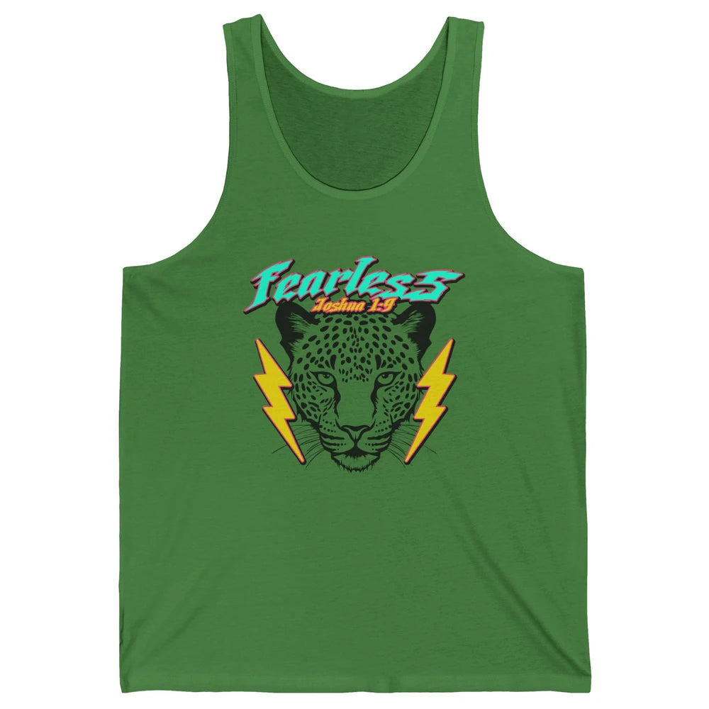 Christian Cheetah Fearless Bible Lightning Bolt Religious Unisex Jersey Tank