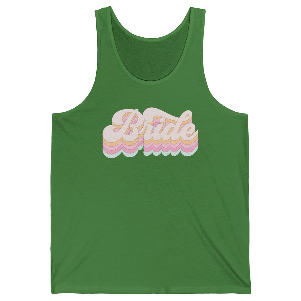Retro 70s Bride Bachelorette Bridal Party Engagement Trendy Unisex Jersey Tank