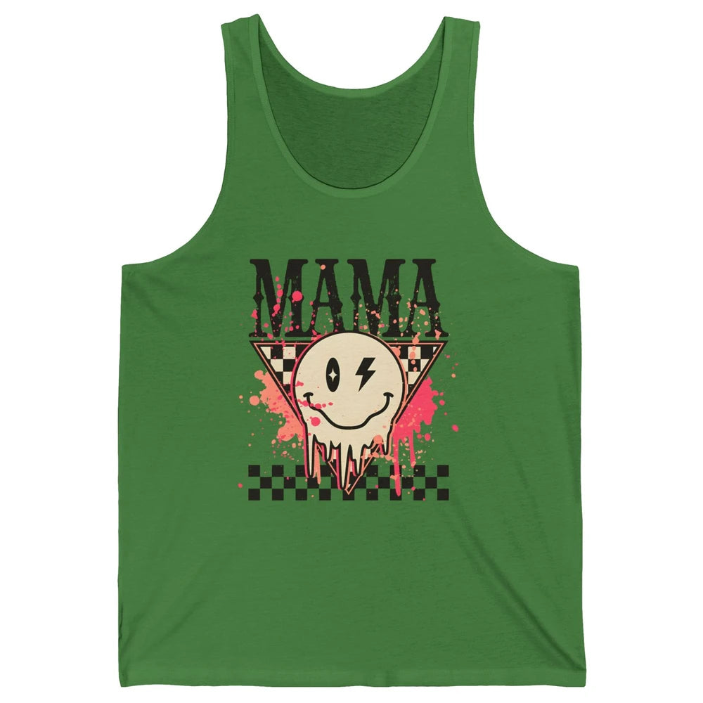 Retro Mama Lightning Bolt Smiling Face Western Mothers Day Unisex Jersey Tank