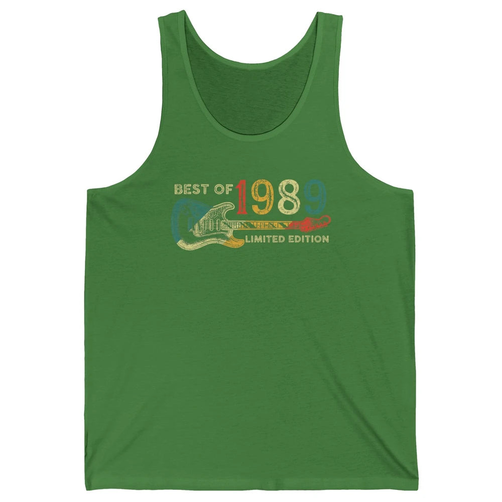 Retro 1989 Electric Guitar Birthday Guitarist Vintage 80s Unisex Jersey Tank