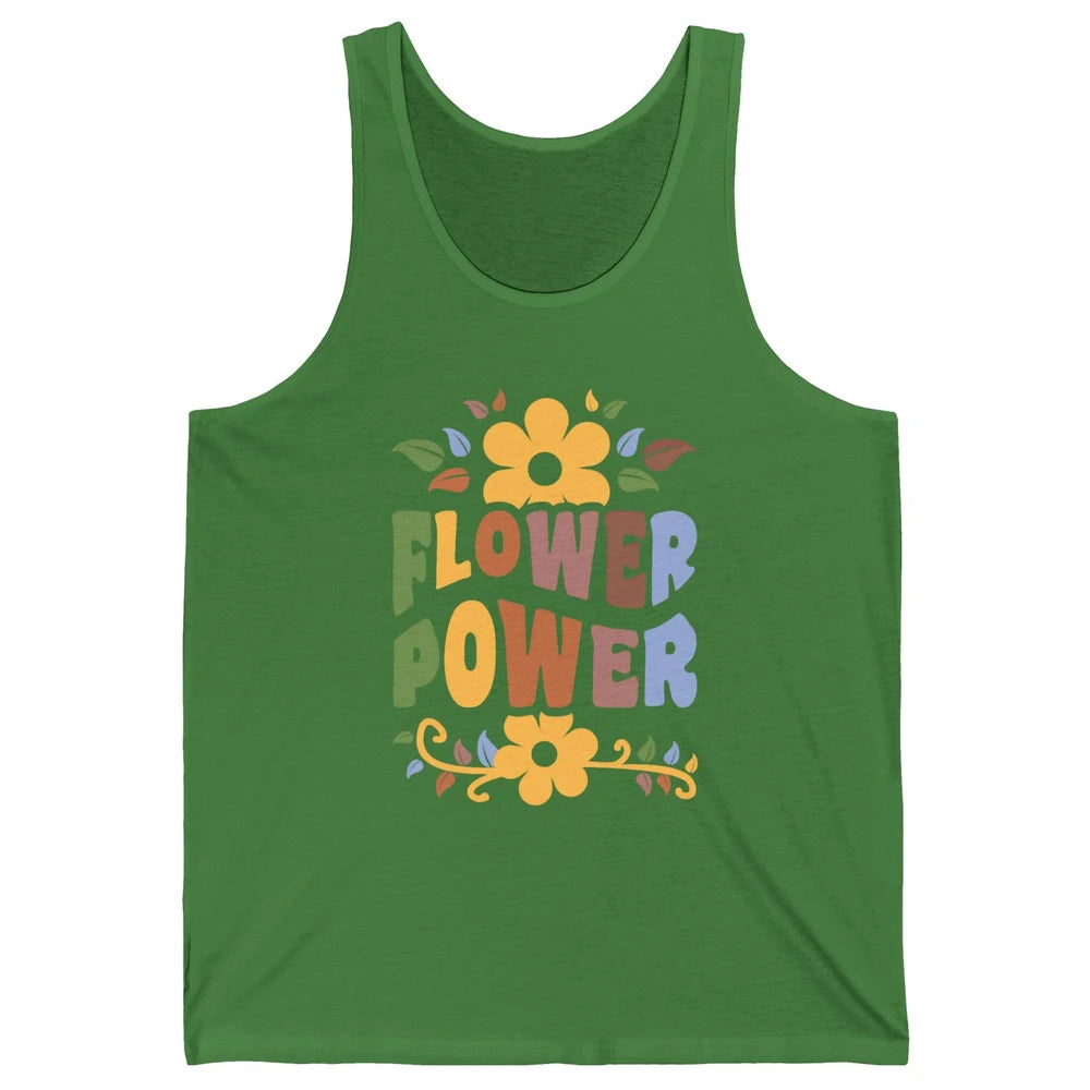 Retro 60s Groovy Flower Power 1960s Hippie Floral Positive Unisex Jersey Tank