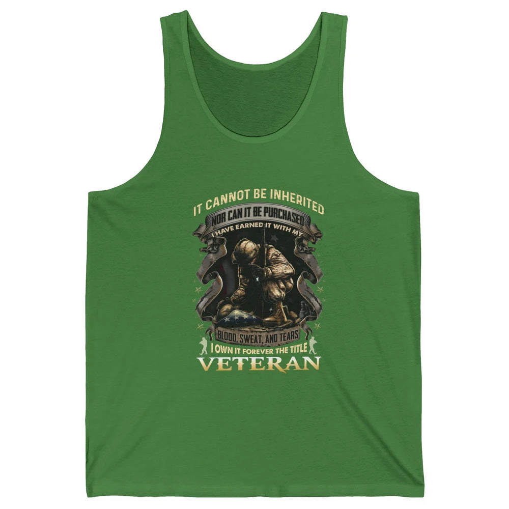 Proud American Veteran It Can't Be Heritated US Soldier Gift Unisex Jersey Tank
