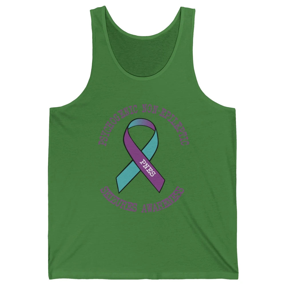 Psychogenic Non-epileptic Seizures PNES Purple Teal Ribbon Unisex Jersey Tank