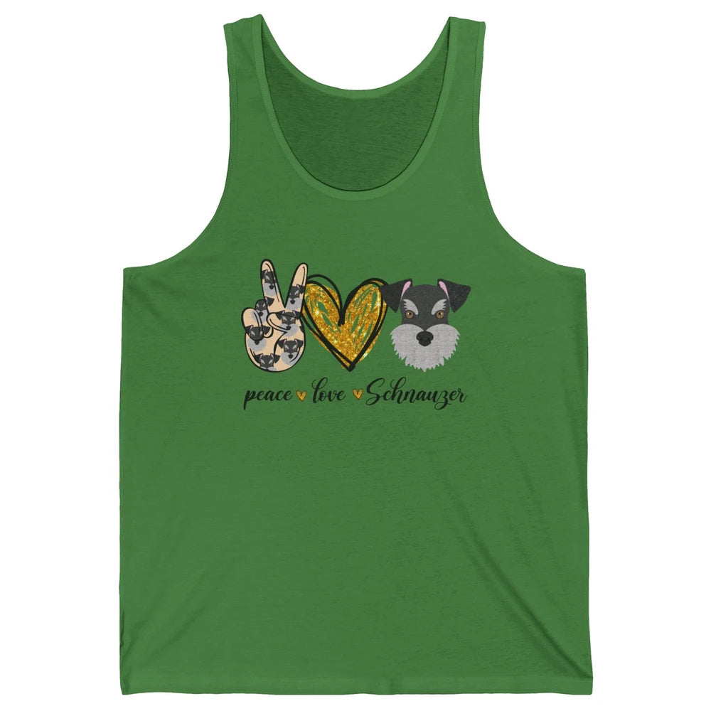 Peace Love Schnauzer Dog Lover Schnauzer Dad Mom Gift Unisex Jersey Tank