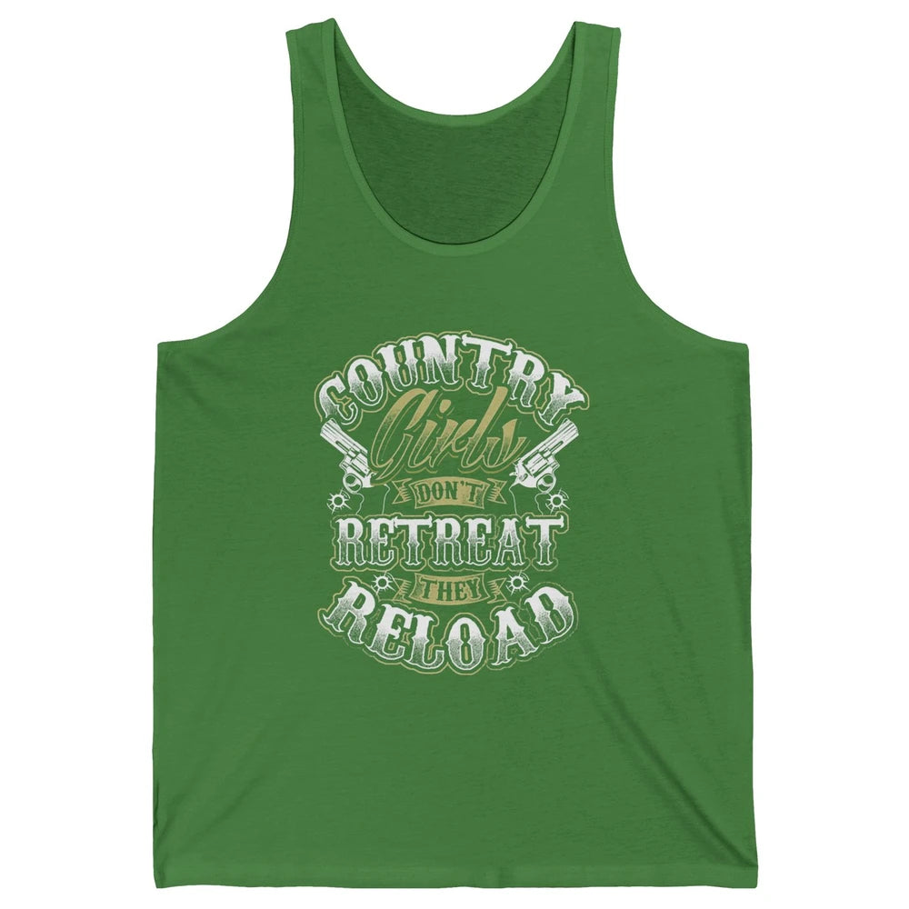 Retro Country Girl Don't Retreat They Reload Western Cowgirl Unisex Jersey Tank