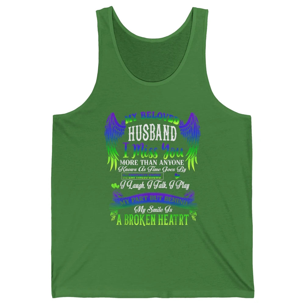 My Husband My Angel In Heaven Love Miss You Husband Wings Unisex Jersey Tank