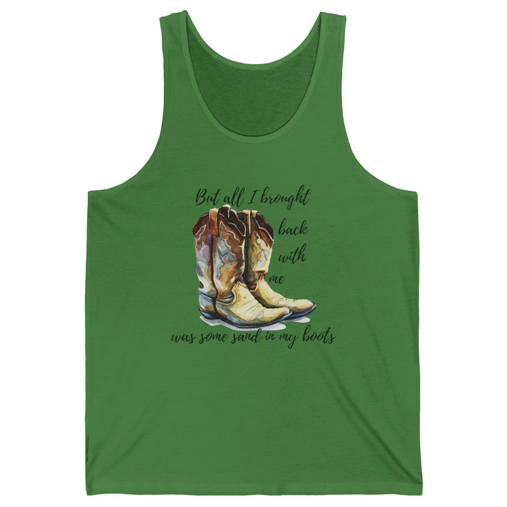 Retro Leopard Sand In My Boot Western Country Cowgirl Cowboy Unisex Jersey Tank