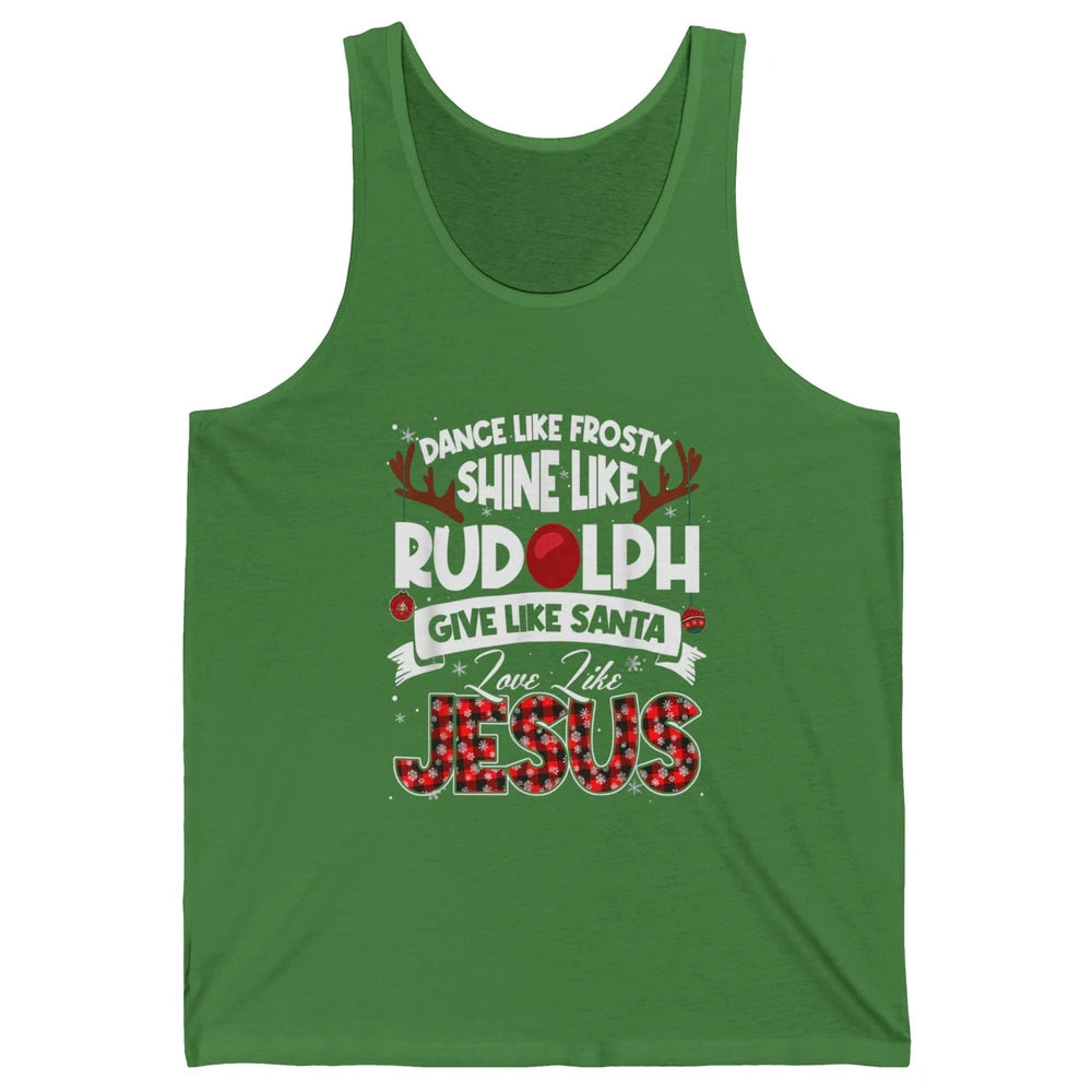 Merry Christmas Santa Frosty Rudolph Jesus Xmas God Reindeer Unisex Jersey Tank