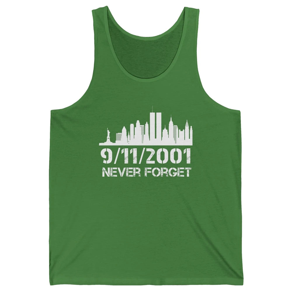 Never Forget 9/11 20th Anniversary Patriot Memorial Day Unisex Jersey Tank