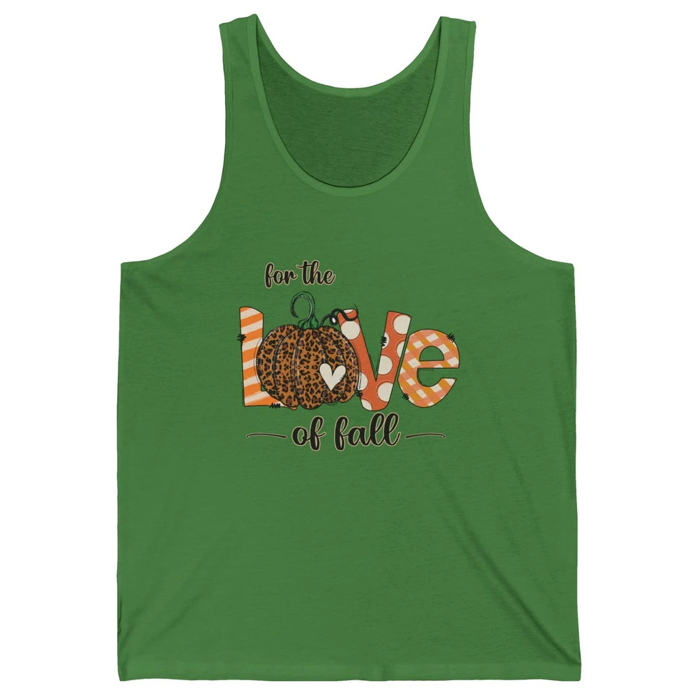 Retro Love Fall Y'All Leopard Pumpkin Heart Halloween Fall Unisex Jersey Tank