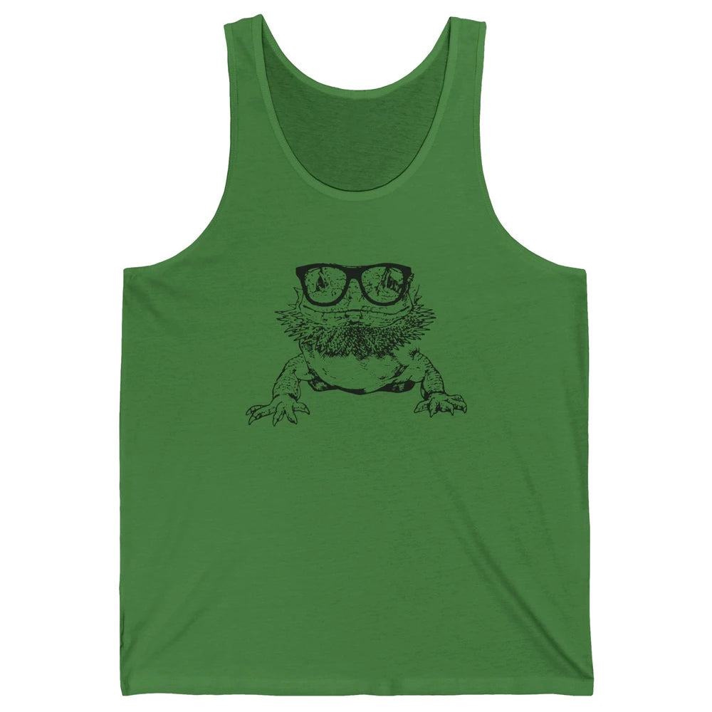 Funny Bearded Dragon Cute Reptile Lizard Nerdy Glass Animal Unisex Jersey Tank