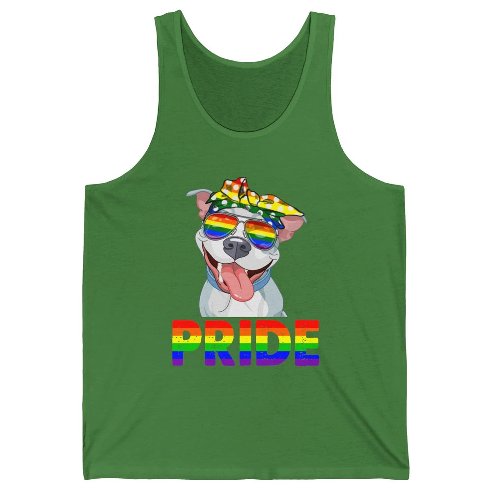 Pitbull Pride Dog Mom LGBT Gay Pride Month Unisex Jersey Tank
