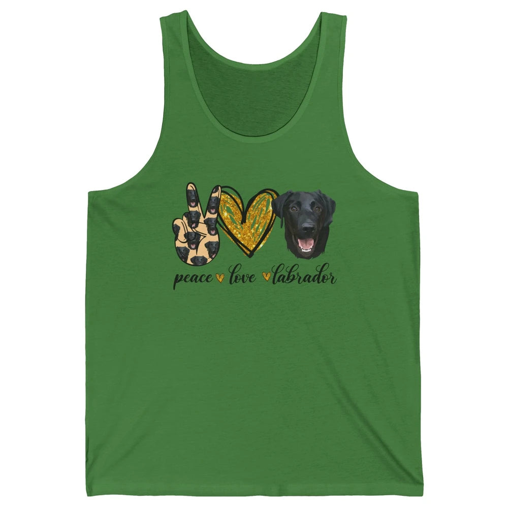 Peace Love Labrador Dog Black Labrador Retriever Dad Mom Unisex Jersey Tank