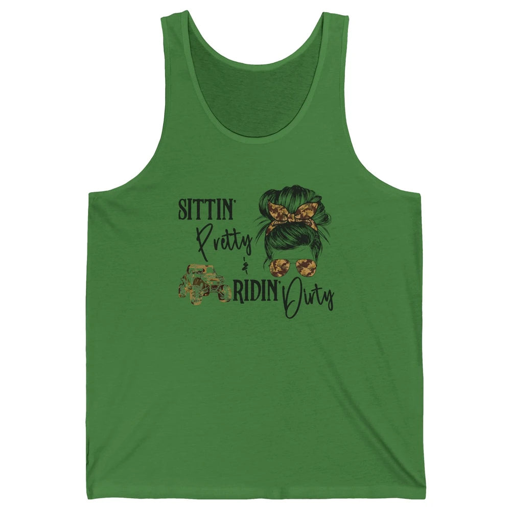 Messy Bun Mom Sunglasses UTV Offroad SXS Life Riding Girl Unisex Jersey Tank