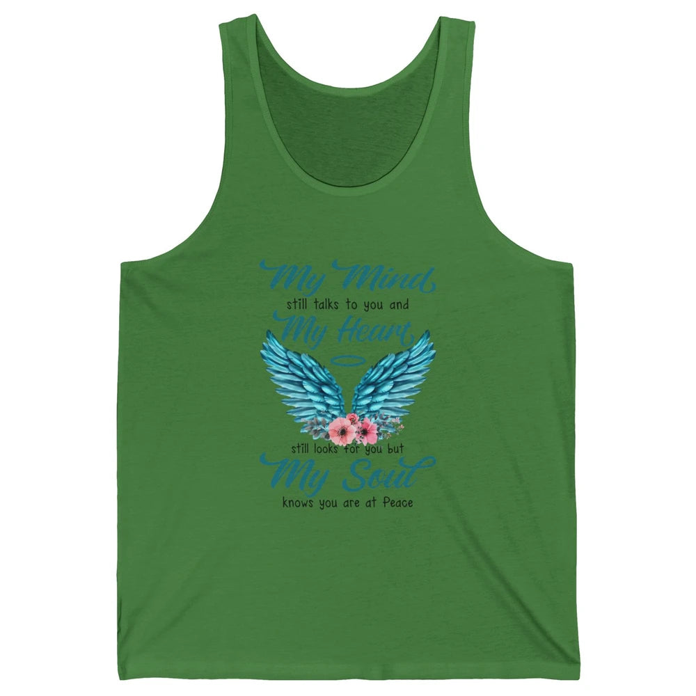 Mom Dad In Heaven My Minds Still Talks To You Memorial Gift Unisex Jersey Tank