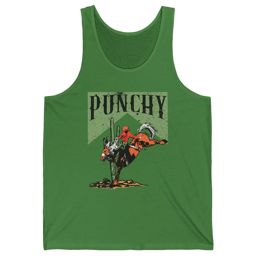 Retro Cowboy Rodeo Punchy Bucking Horse Western Country Unisex Jersey Tank