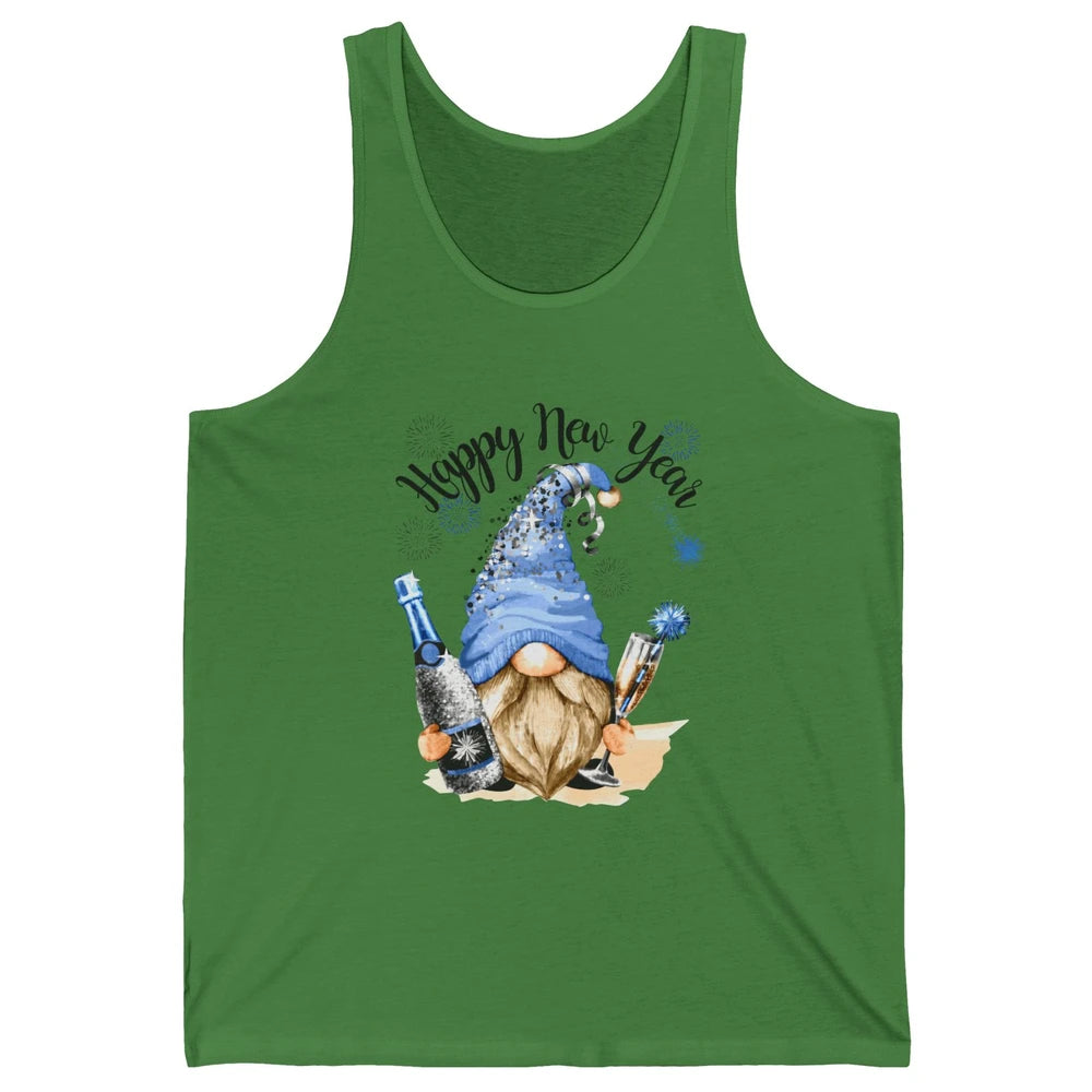 Happy New Year Gnome Champagne New Year Eve Cheer Gnomies Unisex Jersey Tank