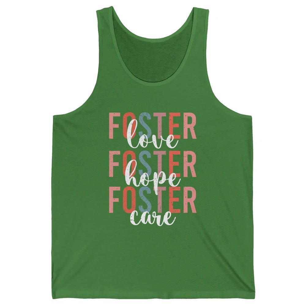 Retro Foster Love Foster Hope Foster Care Adoption Children Unisex Jersey Tank
