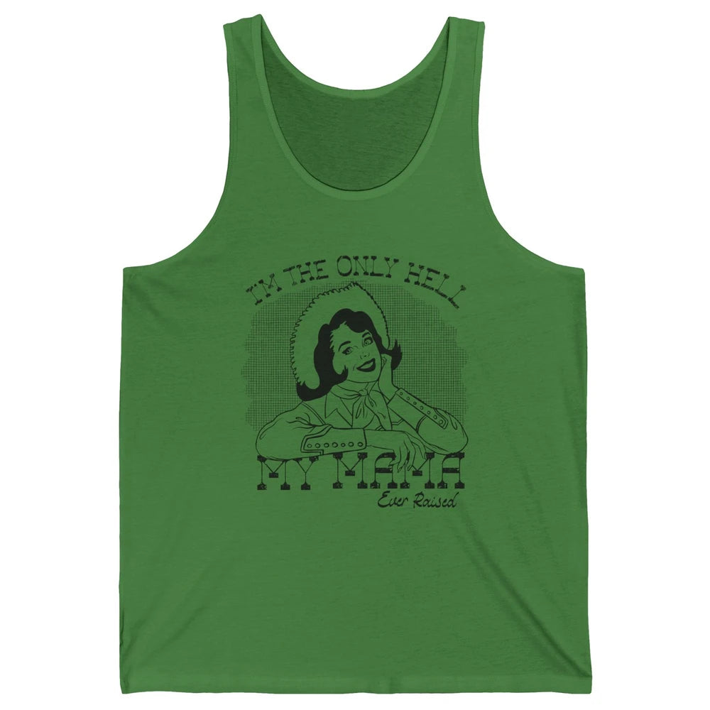 Retro Cowgirl Only Hell My Momma Ever Raised Western Country Unisex Jersey Tank
