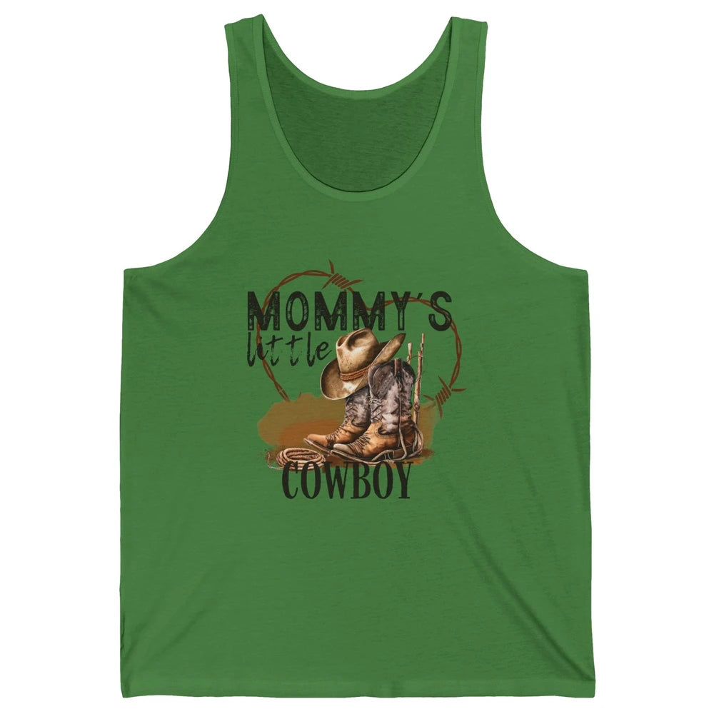 Mommy's Little Cowboy Western Mama Boots Rancher Mother Unisex Jersey Tank