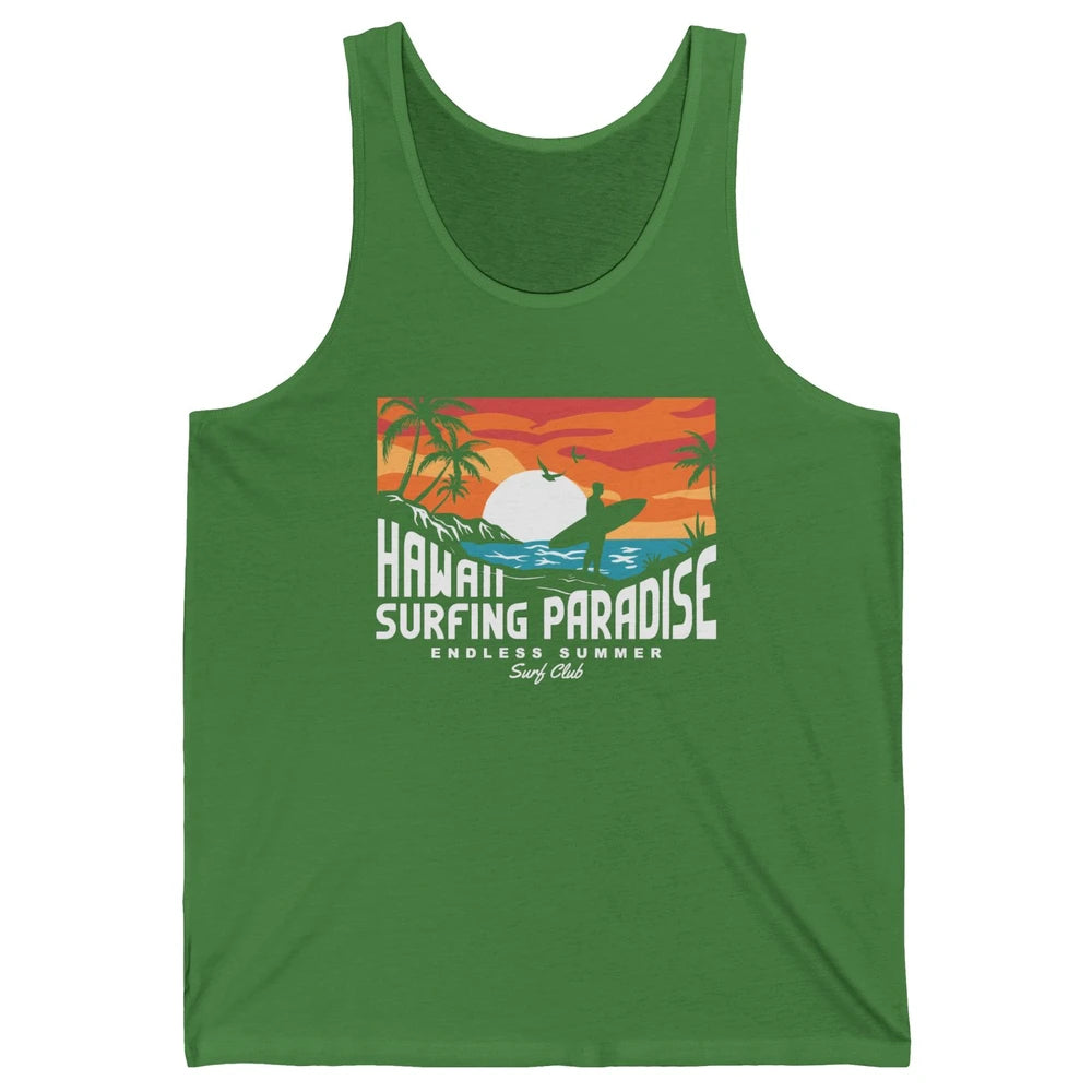 Retro Hawaii Palms Surfing Paradise Surf Club Endless Summer Unisex Jersey Tank