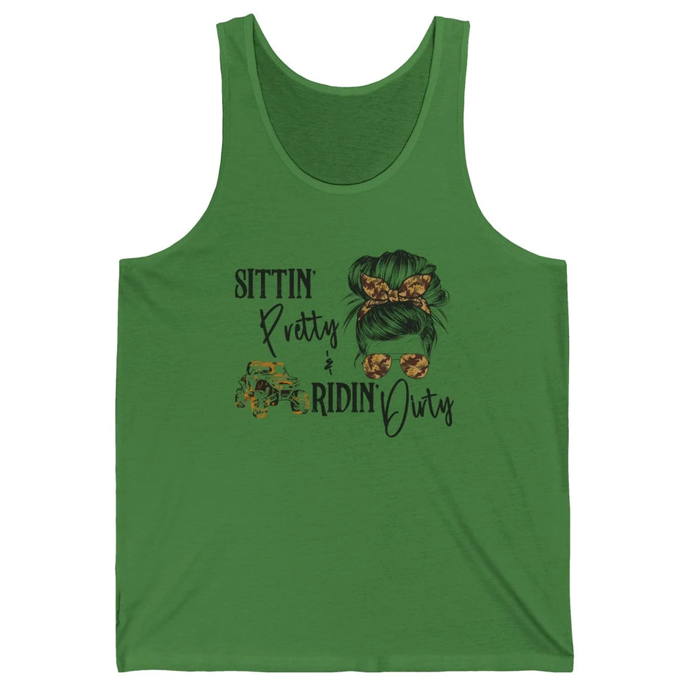 Mud Riding ATV Messy Bun Ride RZR SXS Life Country Girls Unisex Jersey Tank