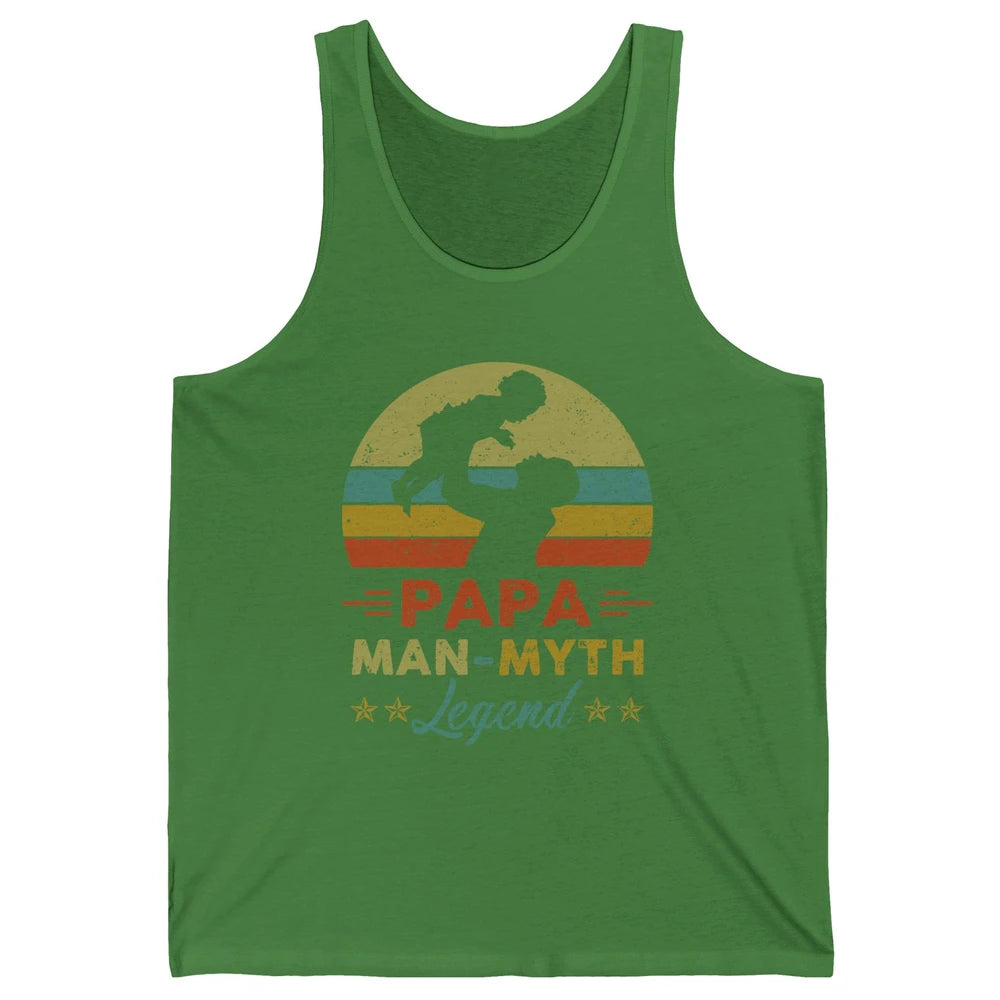 Papa Man Myth Legend Fathers Day Vintage Unisex Jersey Tank