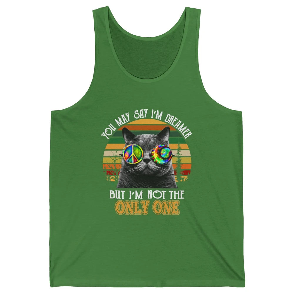 Retro Hippie Cat I'm A Dreamer Peace Lovers Hippie Soul Gift Unisex Jersey Tank