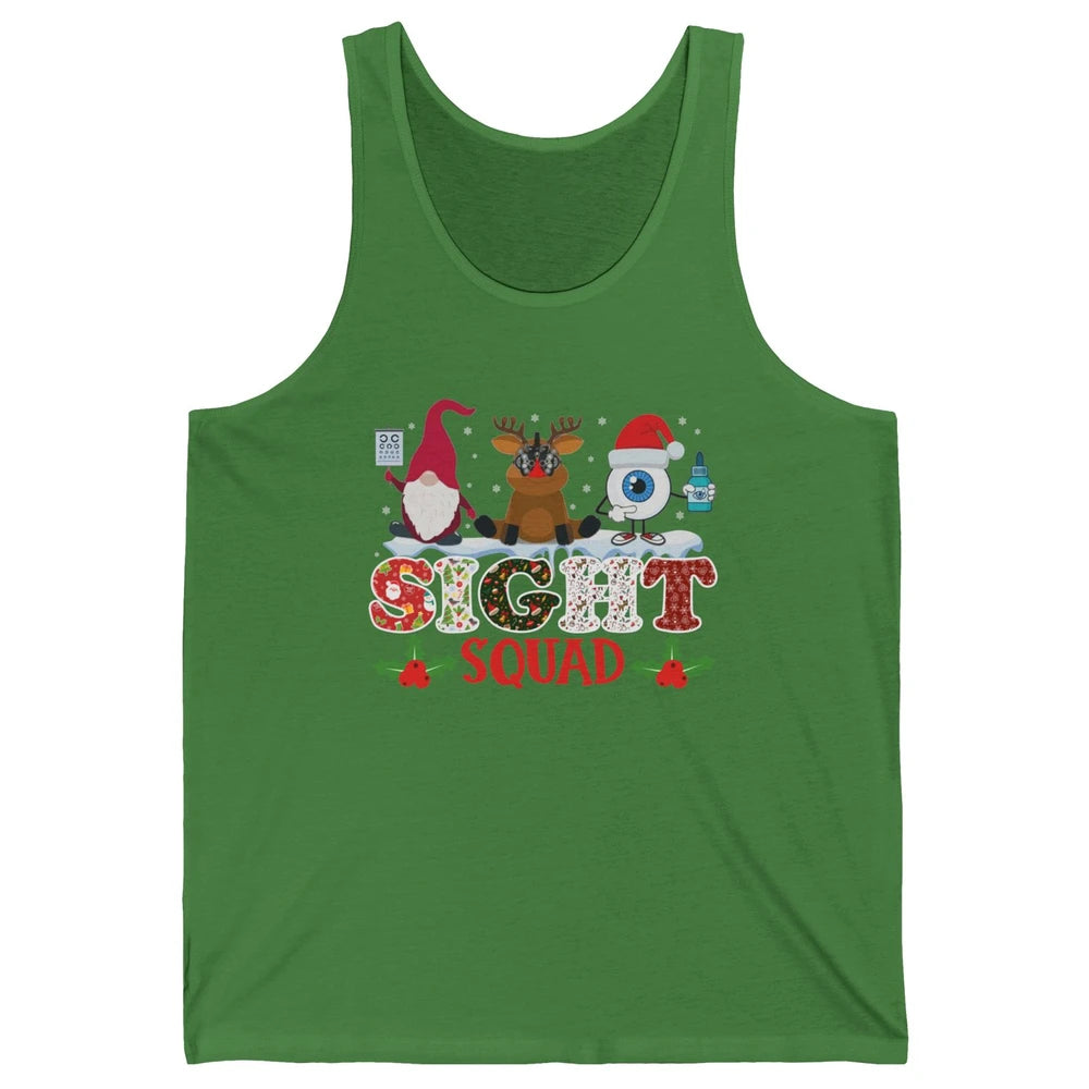 Optometrist Sight Squad Gnome Reindeer Optician Christmas Unisex Jersey Tank