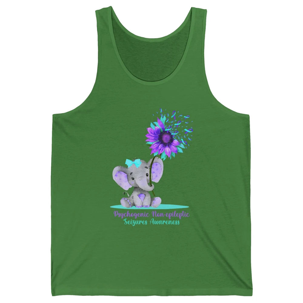 PNES Awareness Purple Teal Ribbon Sunflower Baby Elephant Unisex Jersey Tank