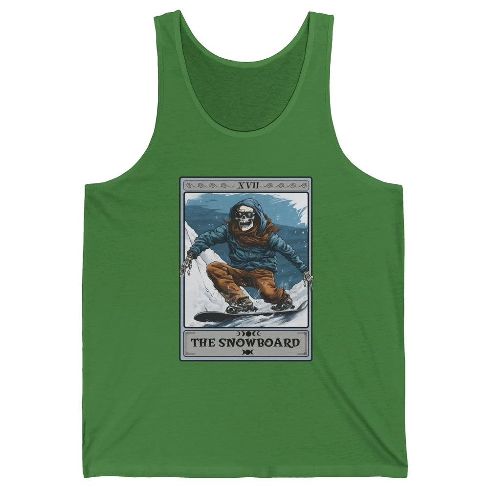 Skeleton The Snowboard Tarot Card Halloween Snowboarder Life Unisex Jersey Tank