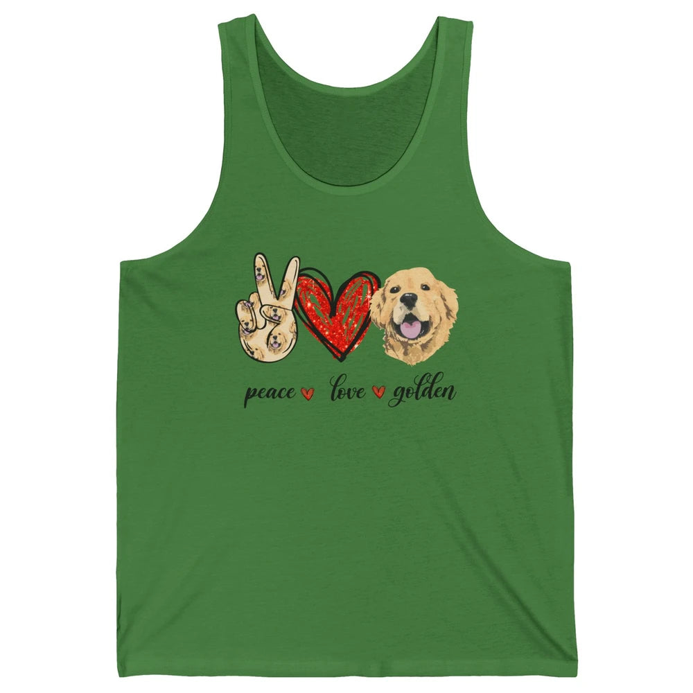 Peace Love Golden Dog Lover Golden Retriever Dad Mom Gift Unisex Jersey Tank