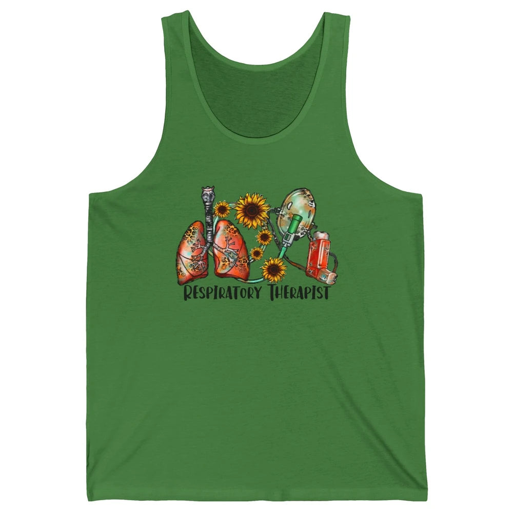 Respiratory Therapist Sunflower Lungs Breathe RT Nurse Unisex Jersey Tank