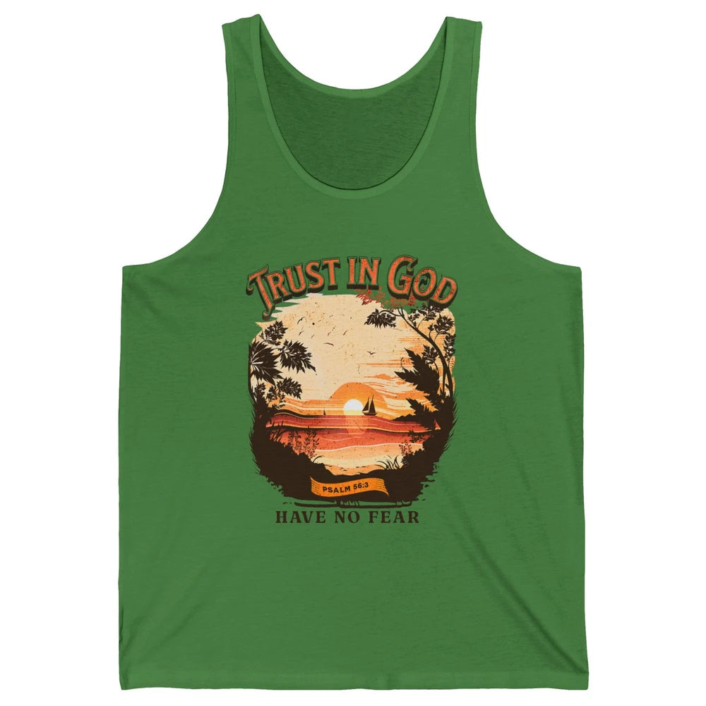 Retro Christian Boho Church Nature Trust In God Have No Fear Unisex Jersey Tank