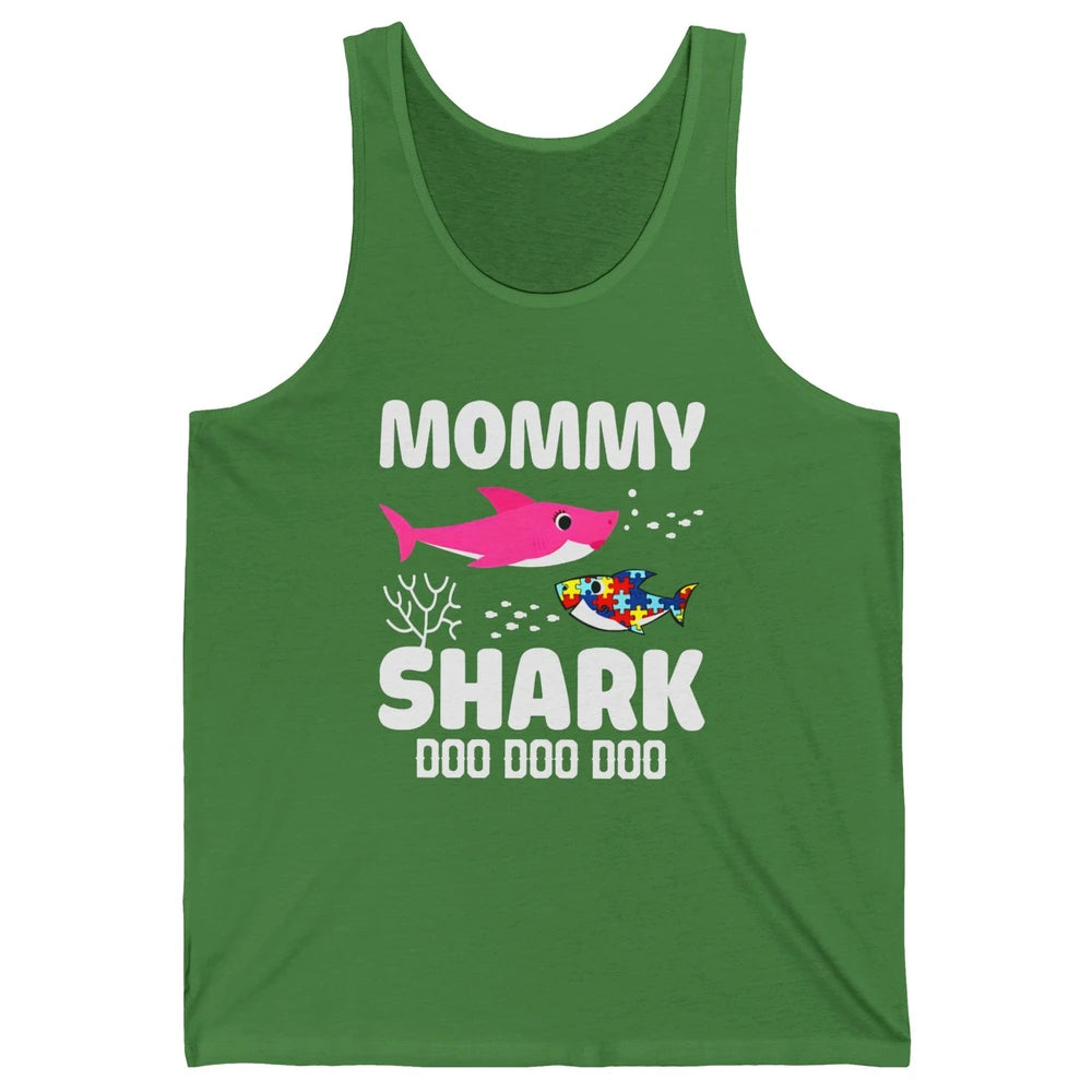 Mommy Shark Autism Shark Puzzle Autism Mom Autism Awareness Unisex Jersey Tank