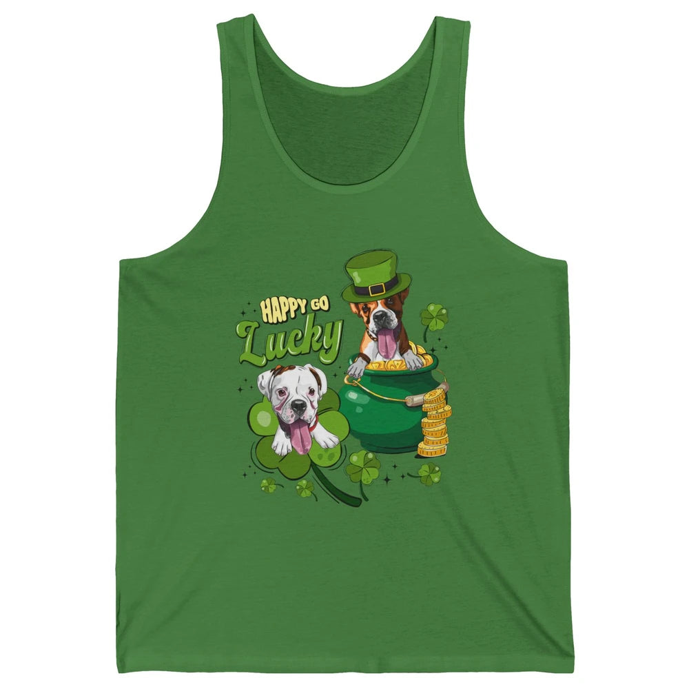 Happy Go Lucky Boxer St Patrick's Day Lucky Boxer Dog Irish Unisex Jersey Tank